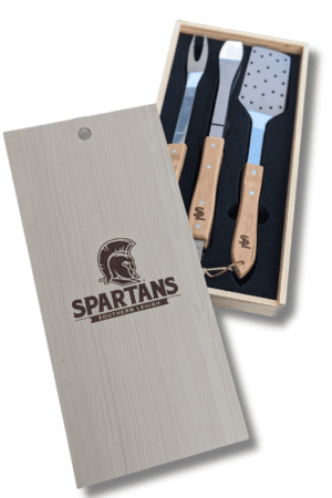3-Piece BBQ Set in Wooden Pine Box