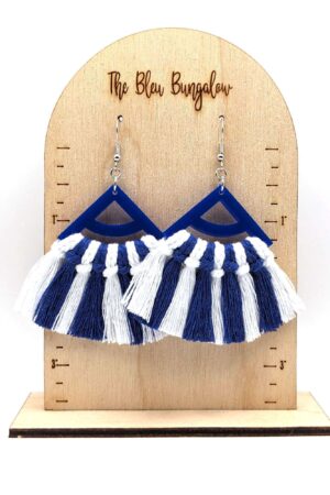 Blue & White Macrame - Blue Acrylic