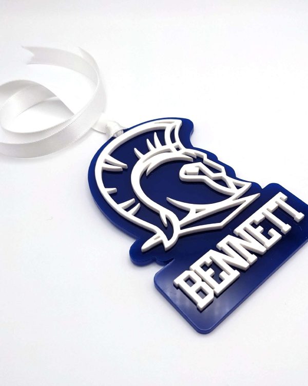 Blue Acrylic Spartan Head Custom Ornament