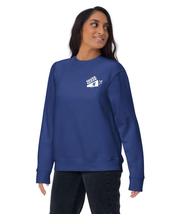 Cheer Coach Unisex Premium Sweatshirt in Blue