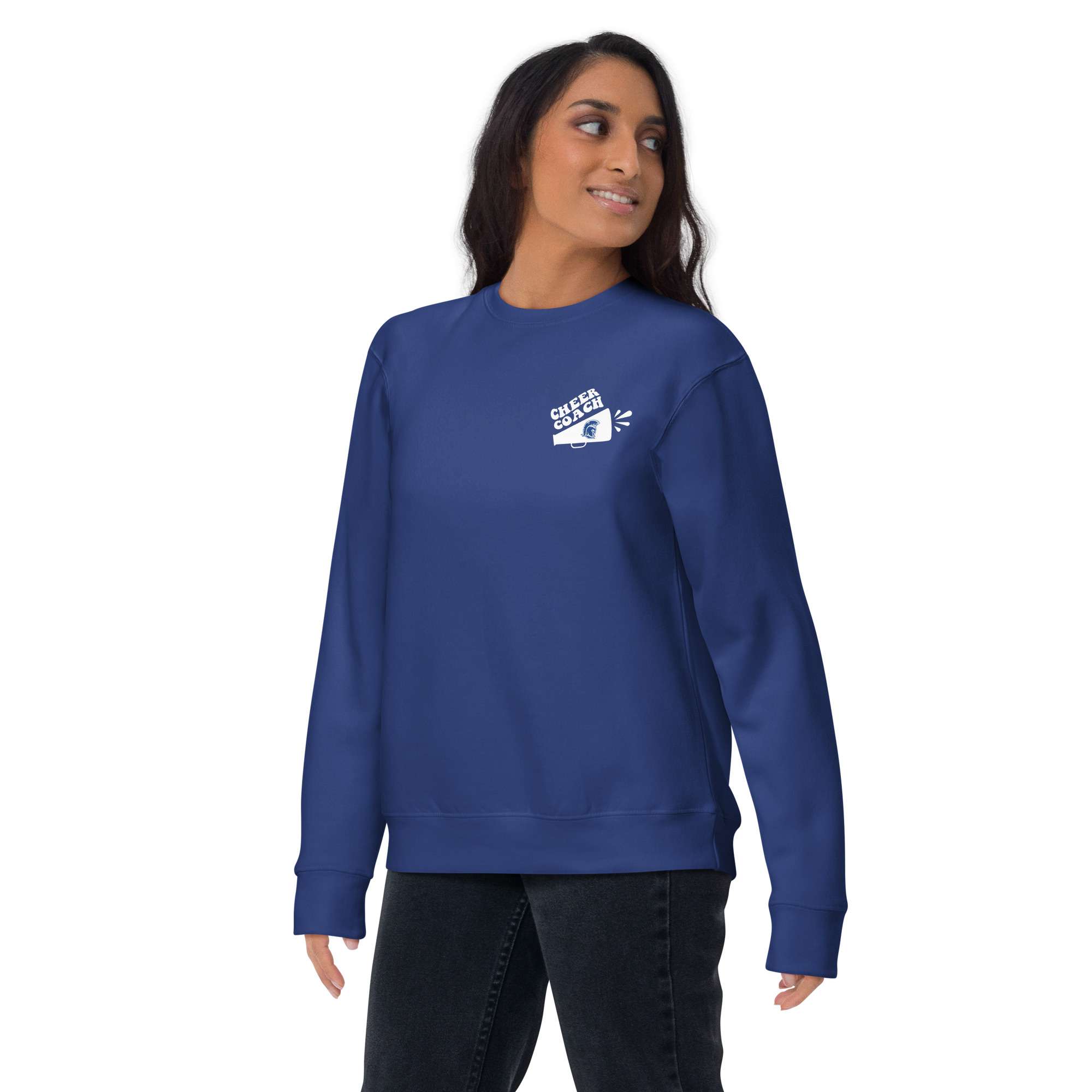 Cheer Coach Unisex Premium Sweatshirt in Blue