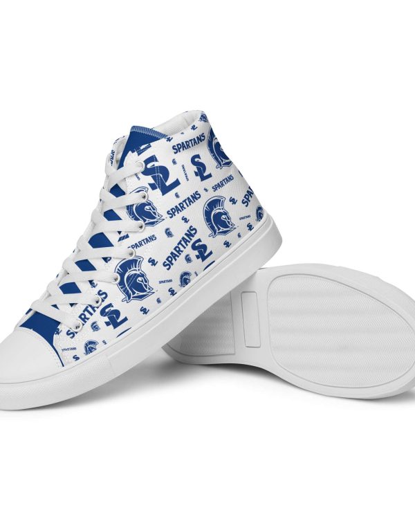 Men’s White Pattern High Top Canvas Shoes