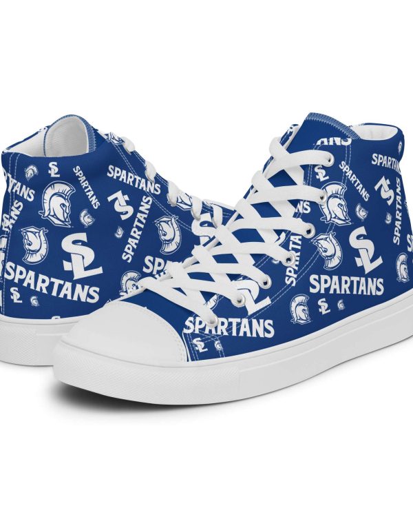 Men’s Blue Pattern High Top Canvas Shoes