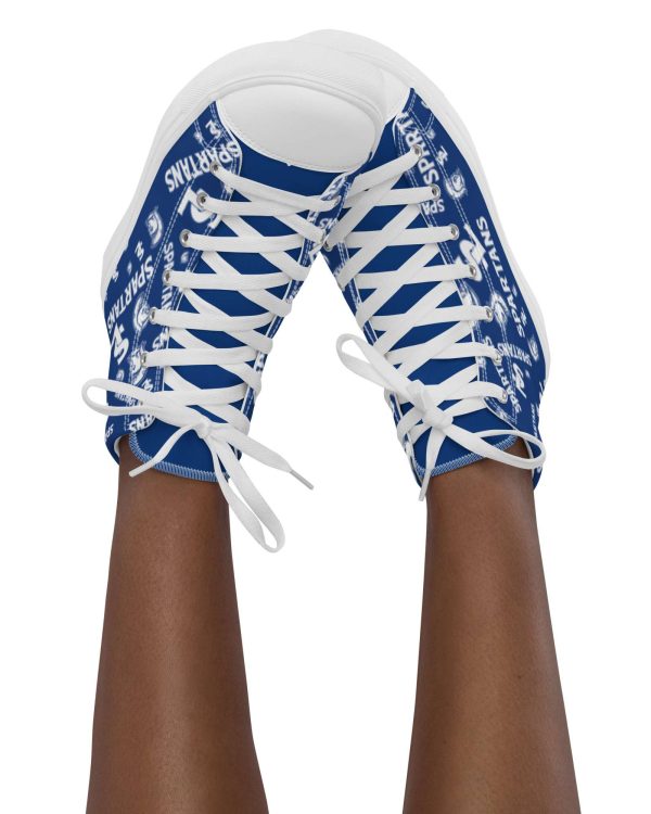 Women’s Blue Pattern High Top Canvas Shoes