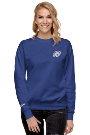 Football Mom Player Embroidered Sweatshirt, Blue