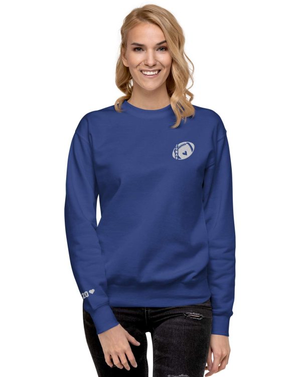 Football Mom Player Embroidered Sweatshirt, Blue