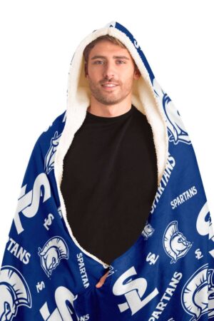 Pattern Sherpa Hooded Blanket