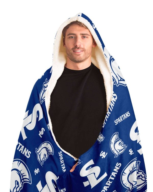 Pattern Sherpa Hooded Blanket