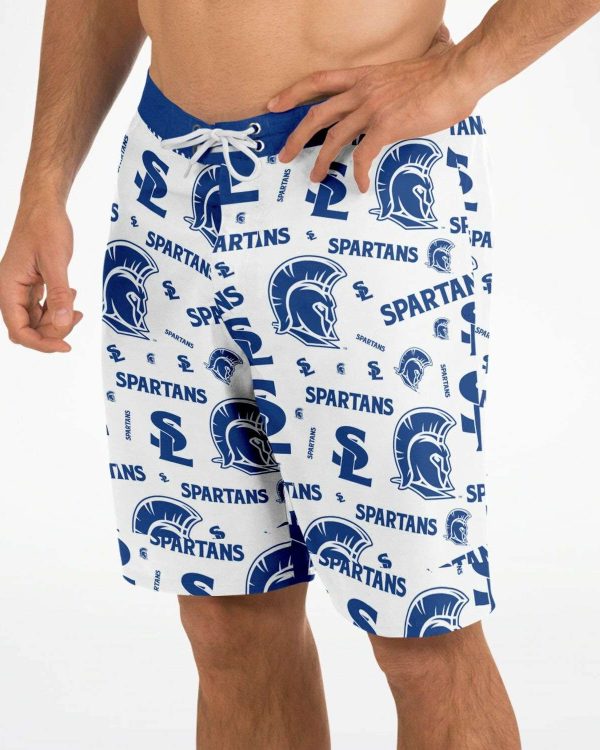 Men’s White Patterned Board Shorts