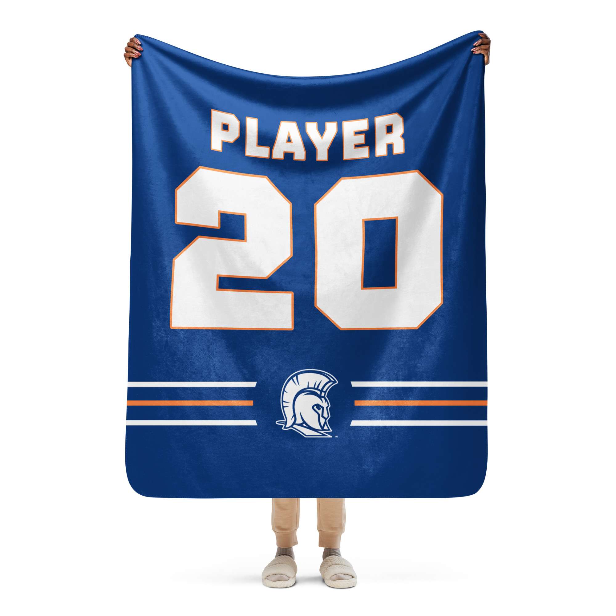 Color Stripe Player Sherpa Blanket