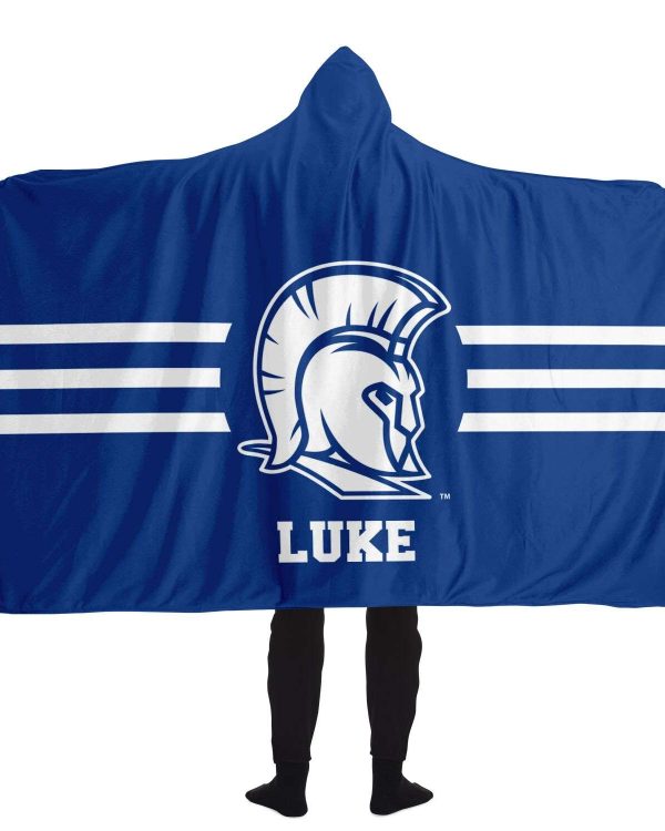 Spartan Traditional Stripe Sherpa Hooded Blanket