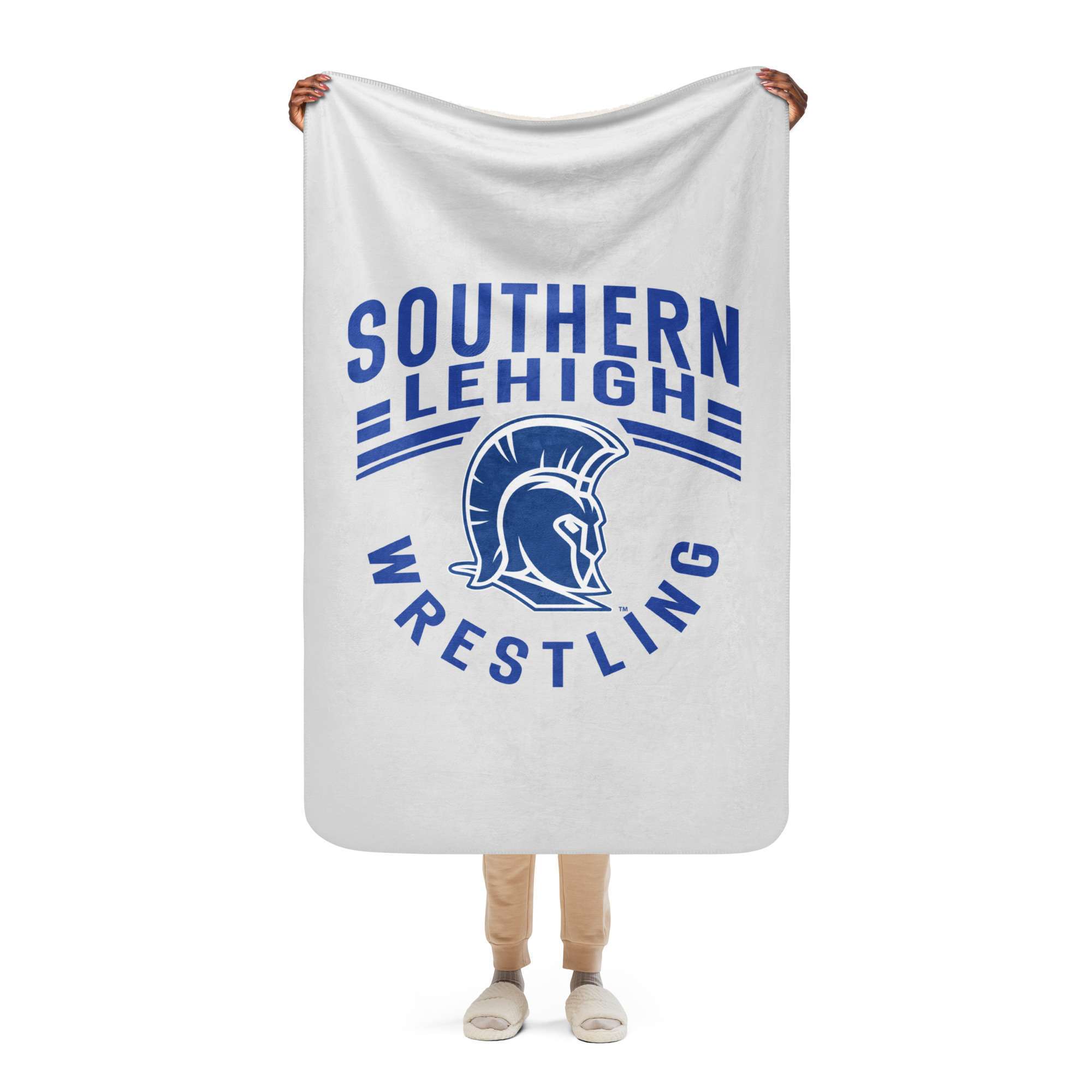 Wrestling Sherpa Blanket, Grey