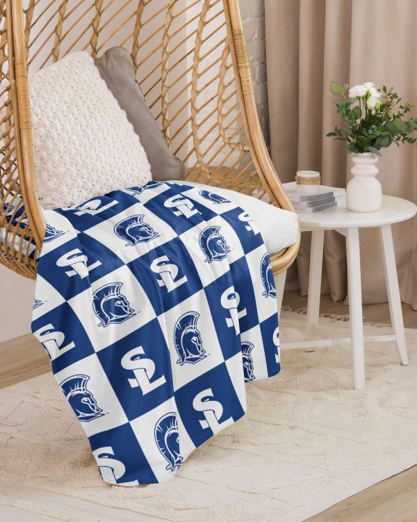 Spartan Checkerboard Sherpa Blanket